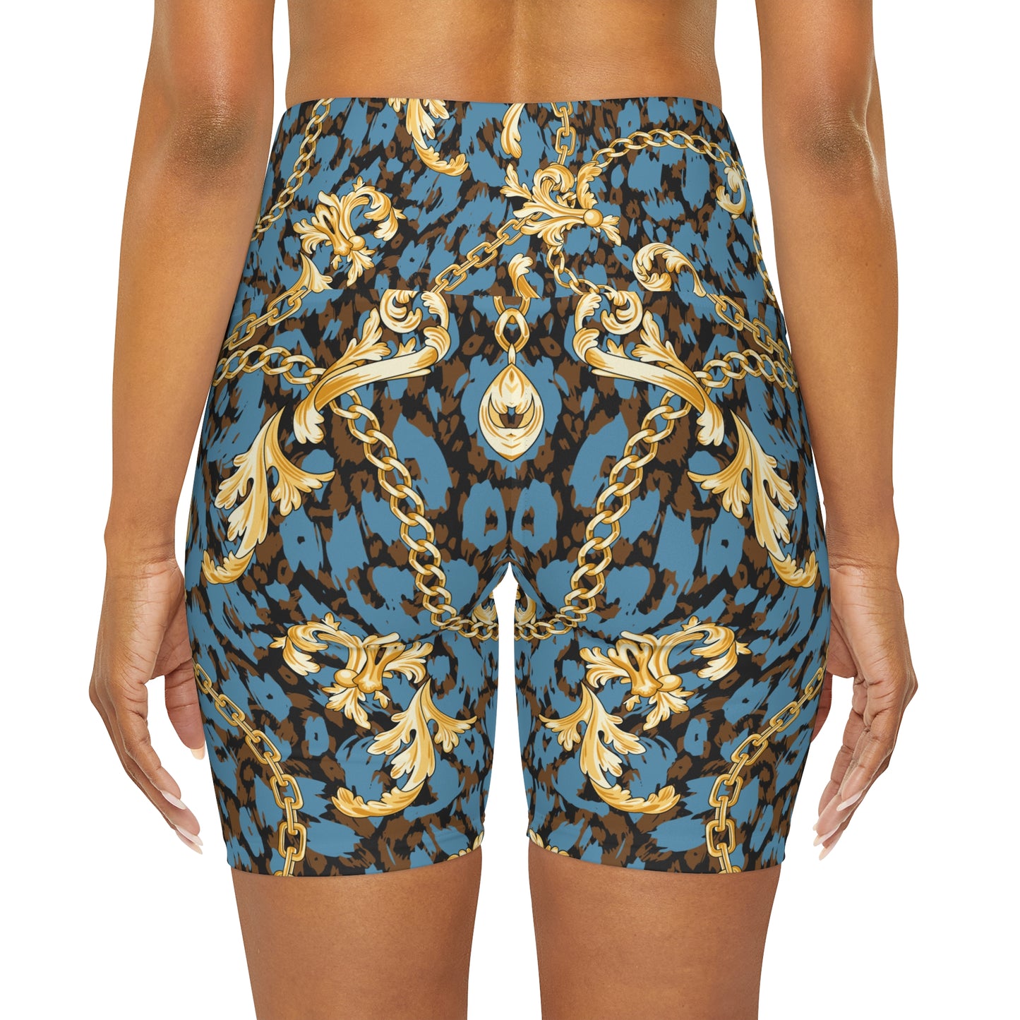 High Waisted Yoga Shorts (AOP)