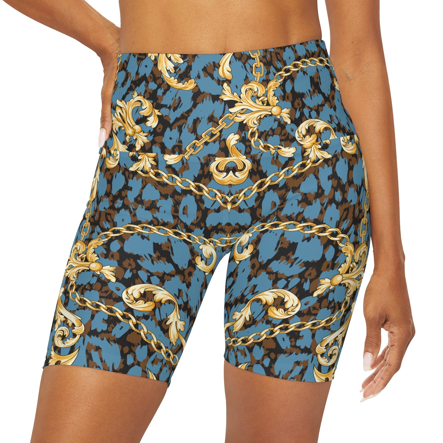 High Waisted Yoga Shorts (AOP)